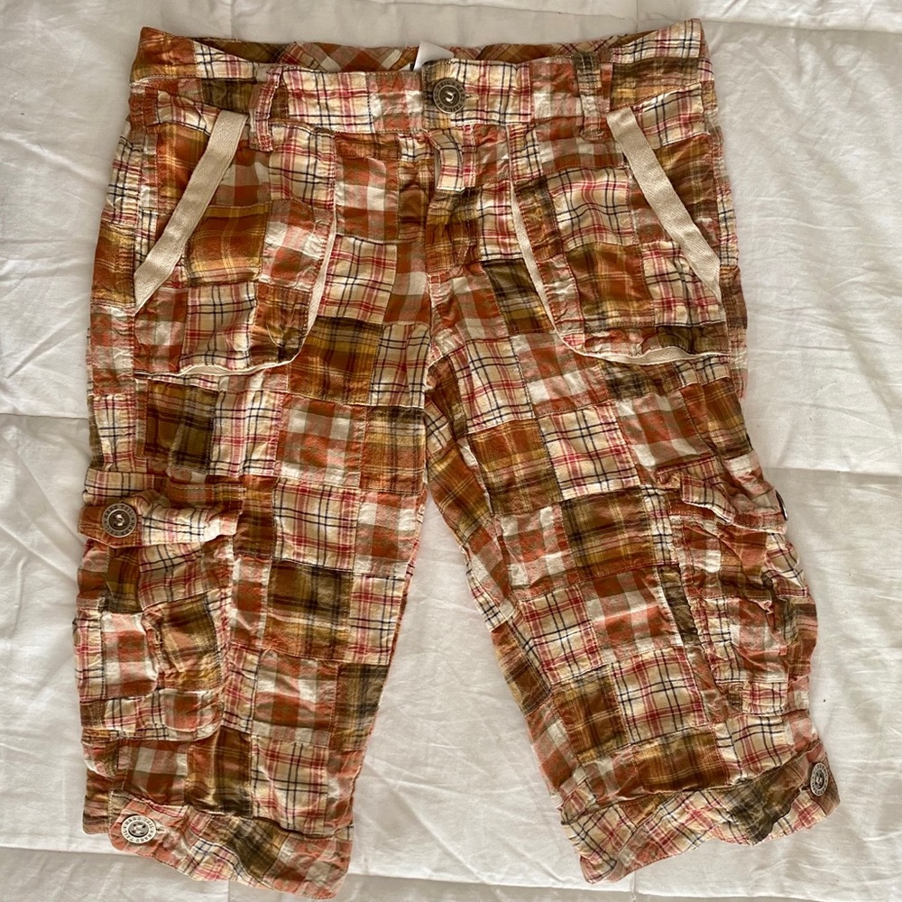 Hard Tail Women’s Plaid Cargo Type Shorts - M